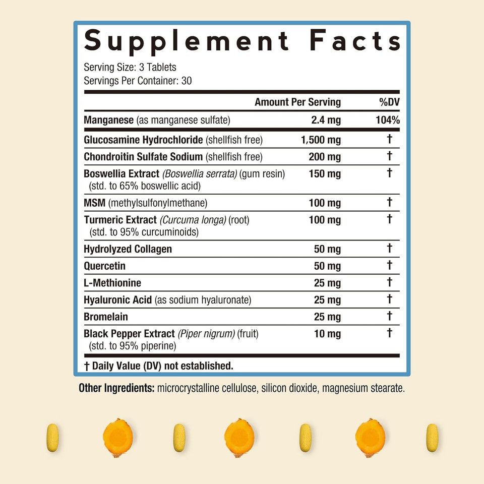 Doctor'S Recipes Glucosamine Chondroitin Msm Turmeric Quercetin, Movement Support Supplement For Men & Women, With Black Pepper For High Absorption, Mobility & Flexibility, No Shellfish, 90 Tablets