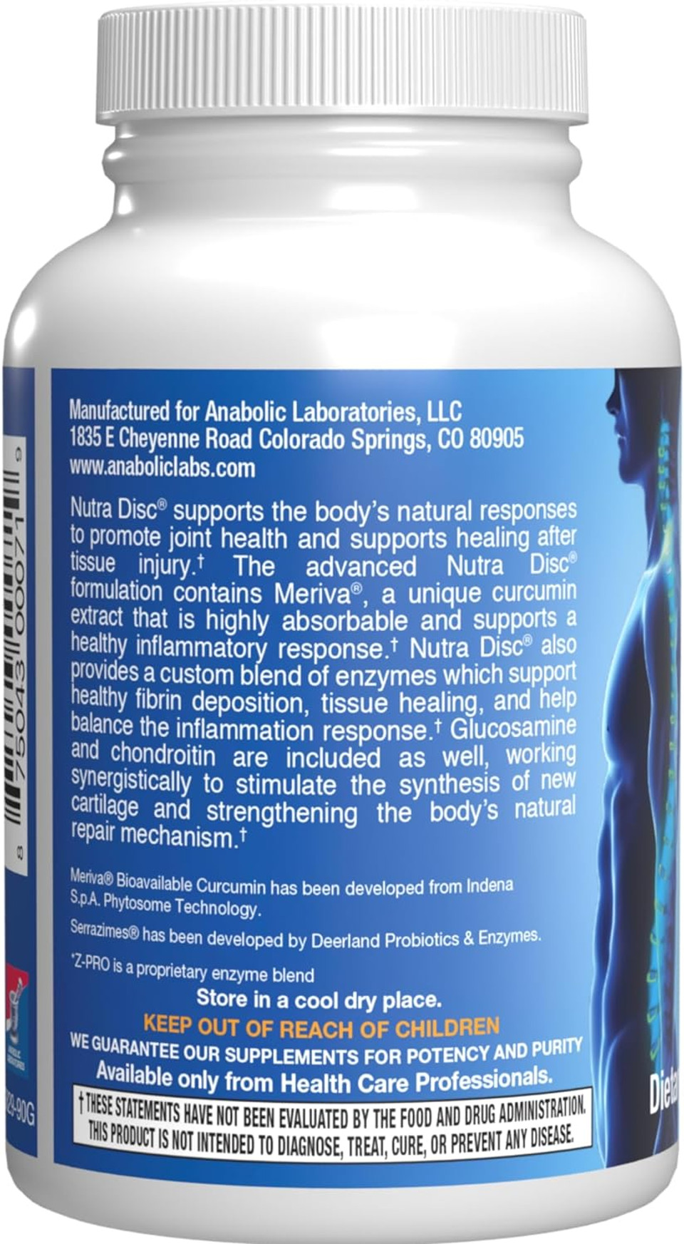 Nutra Disc & Joint Support Supplement - Clinically Formulated Restorative Cartilage Ligament And Tendon Supplement With Patented Meriva Curcumin & Glucosamine And Chondroitin For Adults - 90 Servings