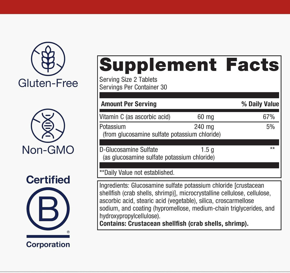 Metagenics Glucosamine Sulfate 750 Mg - Joint Support, Mobility & Cartilage Supplement* - With Vit C - Support Joints* - Non-Gmo & Gluten-Free - 60 Tablets