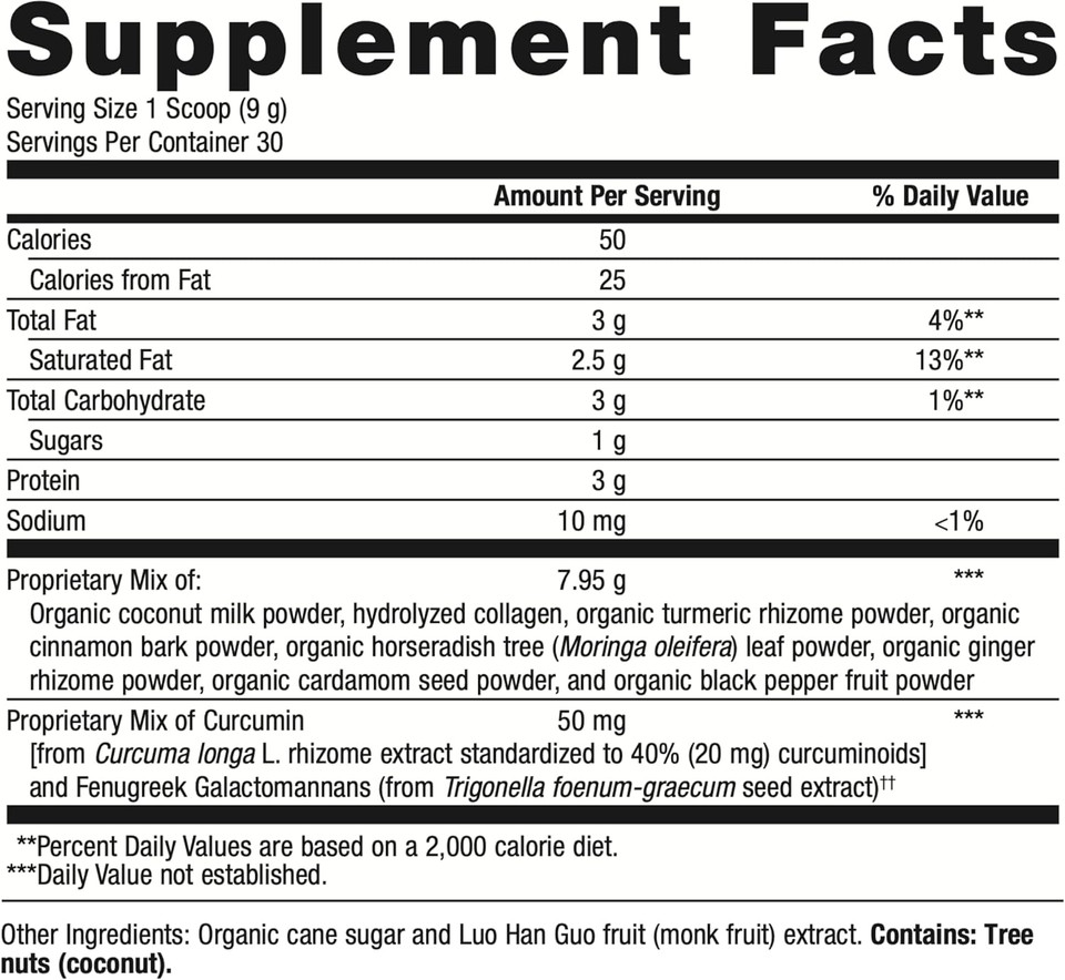 Metagenics Golden Fusion - Bioavailable Curcumin - Grass-Fed Collagen Peptides - With Black Pepper, Cardamom & Cinnamon Bark - Non-Gmo & Gluten Free - 30 Servings - 9.52 Oz