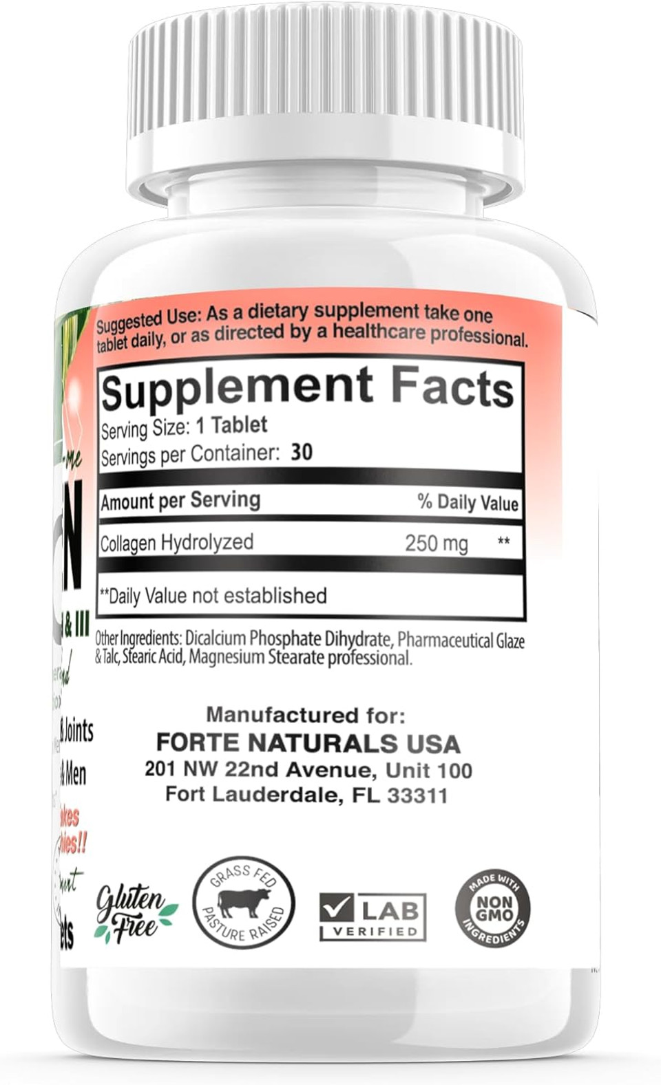 Collagen Peptide Pills 100 Tablets Protein Supplements No More Mixing Powder Shakes Easy To Swallow Collagen Peptides Powder Pills Protein Capsules Keto