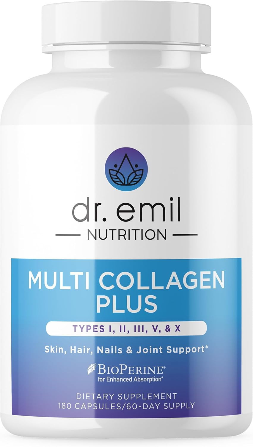 Dr. Emil Nutrition Multi Collagen Peptides Plus Biotin And Vitamin D | Biotin & Collagen Supplements | Hair Skin & Nails | Biotin Pills Hair Growth | 60 Servings