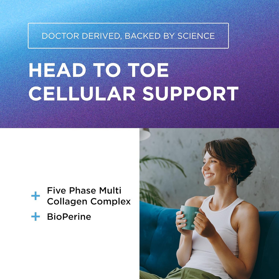 Dr. Emil Nutrition Multi Collagen Peptides Plus Biotin And Vitamin D | Biotin & Collagen Supplements | Hair Skin & Nails | Biotin Pills Hair Growth | 60 Servings