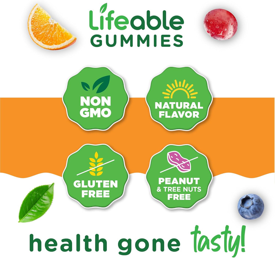 Lifeable Collagen Peptides Gummies | 100Mg With Vitamin C | Great Tasting Collagen Supplements | Vegetarian Hair Skin And Nails Gummies | Collagen Gummies For Adults, Men, Women | 90 Gummies