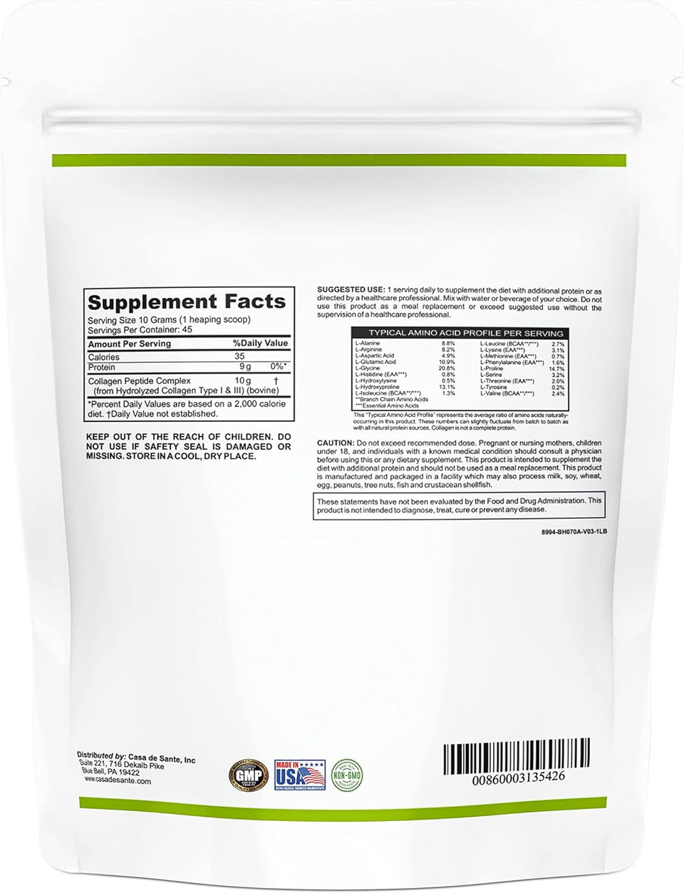 Low Fodmap Certified, Elemental Diet Grassfed Pastured Collagen Peptides For Ibs & Sibo, Keto, Paleo Gut Friendly Gluten Lactose Soy Sugar & Grain Free, No Carb, All Natural, Non Gmo
