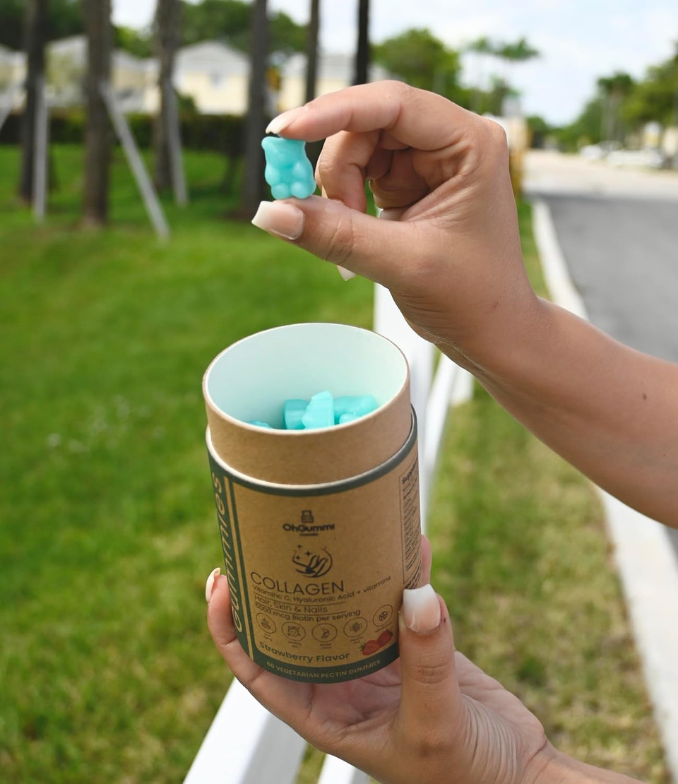 Marine Collagen Gummies 500Mg + Hyaluronic Acid + Grapeseed + Vitamin C, B12, E (Vegetarian Collagen)