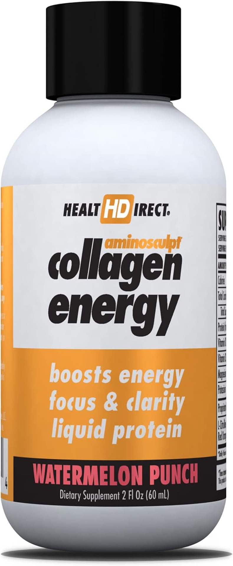 Health Direct - High-Energy Liquid Collagen - Aminosculpt Collagen Energy - 12 Servings 12Pk, 2Oz Shots - Watermelon Punch - Supports Focus & Clarity - Boosts Daytime Vitality - Better For Hair & Skin Health Direct - High-Energy Liquid Collagen - Aminosculpt Collagen Energy - 12 Servings 12Pk, 2Oz Shots - Watermelon Punch - Supports Focus & Clarity - Boosts Daytime Vitality - Better For Hair & Skin