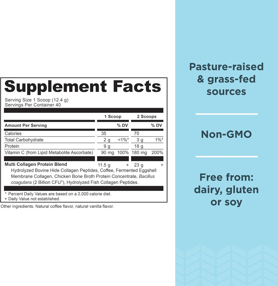 Ancient Nutrition Collagen Peptides Powder, Multi Collagen Protein, Women & Men, Vitamin C, Probiotics, Hydrolyzed Collagen, Supports Skin, Joints, Gut Health, Unflavored, 60 Servings