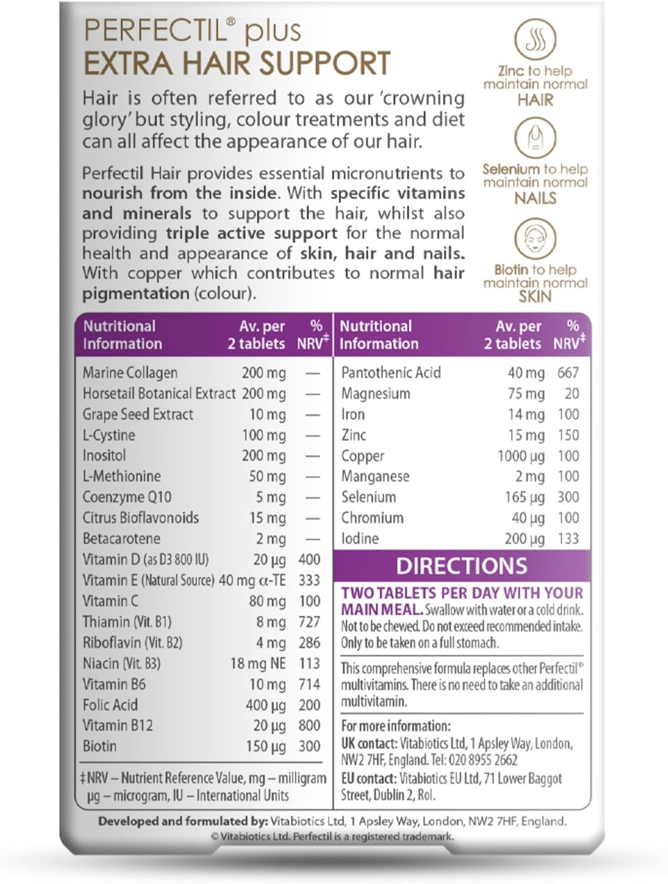Perfectil Vitabiotics Multivitamin | Hair Growth And Thickening Formula | Supports Thicker, Healthy Hair | Vitamin D, E, Collagen, Biotin, And More Perfectil Vitabiotics Multivitamin | Hair Growth And Thickening Formula | Supports Thicker, Healthy Hair | Vitamin D, E, Collagen, Biotin, And More