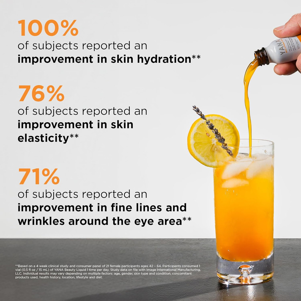 Image Skincare, Yana Liquid Collagen Shots, 2500 Mg Hydrolyzed Bovine Collagen Peptide Supplement With Biotin, Natural Citrus Flavor, 28 Daily Shots Image Skincare, Yana Liquid Collagen Shots, 2500 Mg Hydrolyzed Bovine Collagen Peptide Supplement With Biotin, Natural Citrus Flavor, 28 Daily Shots