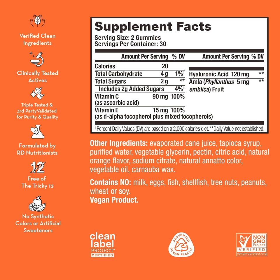 Hum Hyaluronic Glow- Hydrating Skin Supplements For Supporting Collagen Production - Antioxidant-Rich Vitamin C & E For Radiant Glowing Skin - (60-Count)