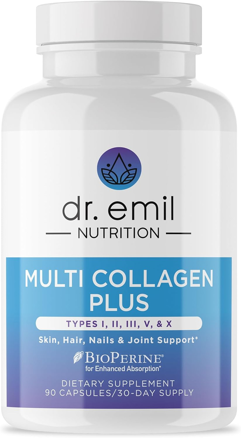 Dr. Emil Nutrition Women'S Multi Collagen Pills | Collagen Supplements | Support Hair, Skin, Nails & Joints | Hydrolyzed Collagen Supplements | Types I, Ii, Iii, V & X | 90 Capsules