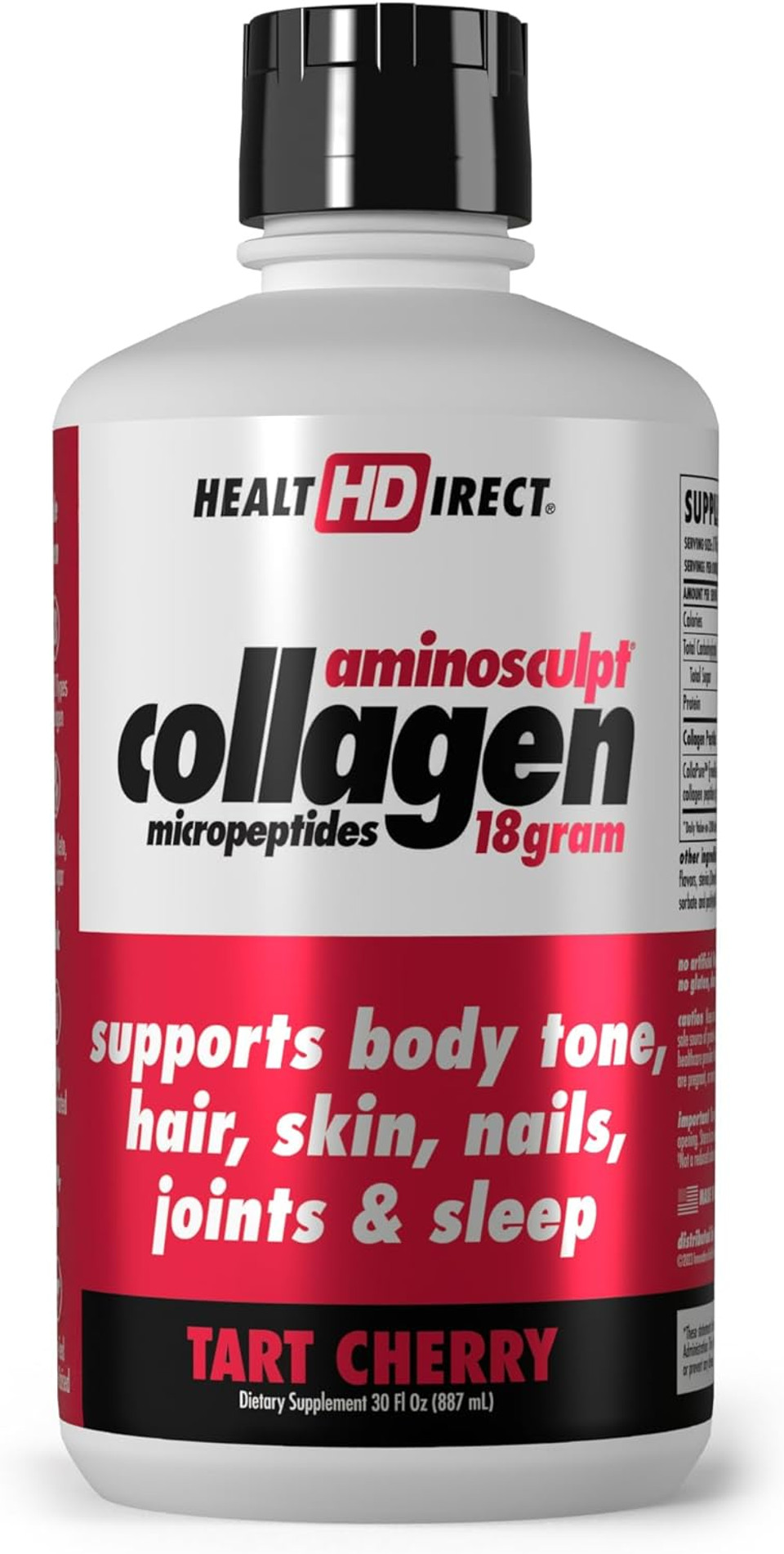 Health Direct Aminosculpt Sugar-Free Collagen Supplement - High Potency Medical-Grade Protein For Hair, Skin, Nails & Joints, Grass-Fed, Non-Gmo, Liquid Collagen - Tart Cherry - 30 Fl Oz Health Direct Aminosculpt Sugar-Free Collagen Supplement - High Potency Medical-Grade Protein For Hair, Skin, Nails & Joints, Grass-Fed, Non-Gmo, Liquid Collagen - Tart Cherry - 30 Fl Oz