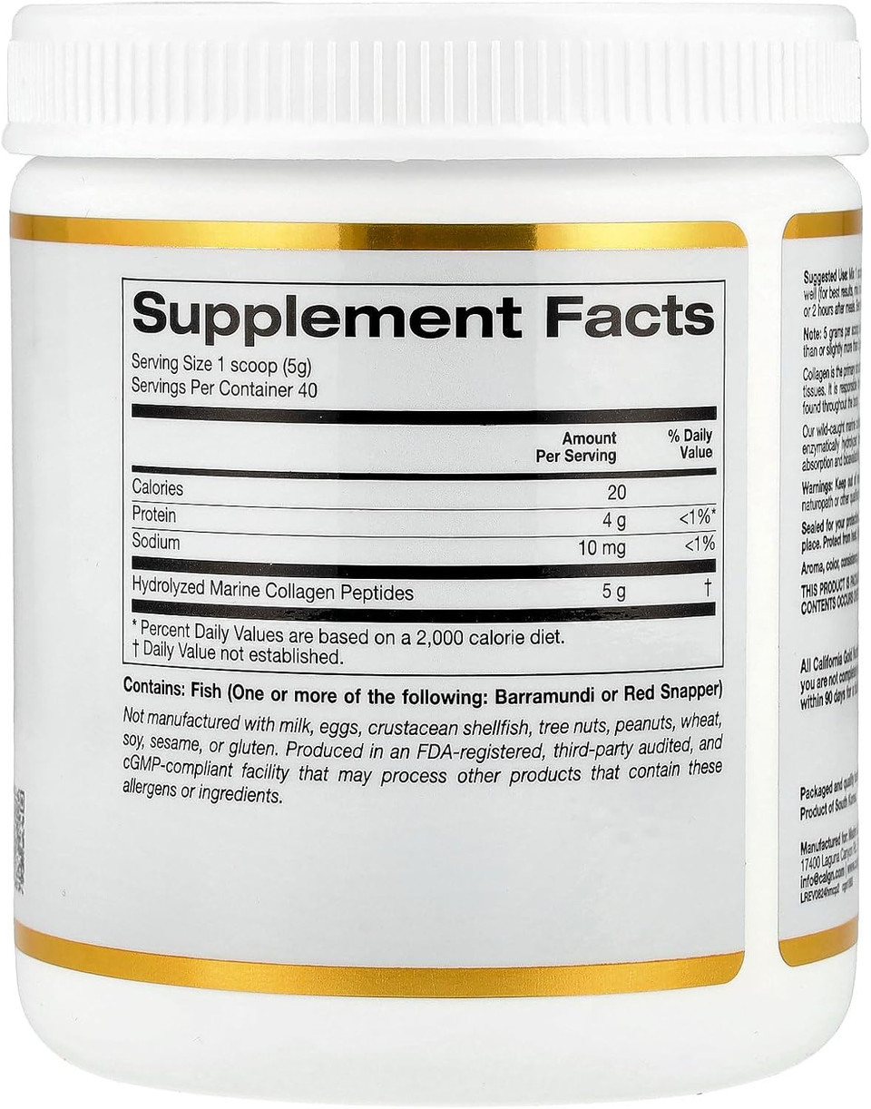 Collagen Peptides Powder With Hyaluronic Acid, Support For Healthy Hair, Skin, Nails, Joints And Bones, Non-Gmo, Gluten And Dairy Free, Unflavored, 7.05 Oz (200 G)