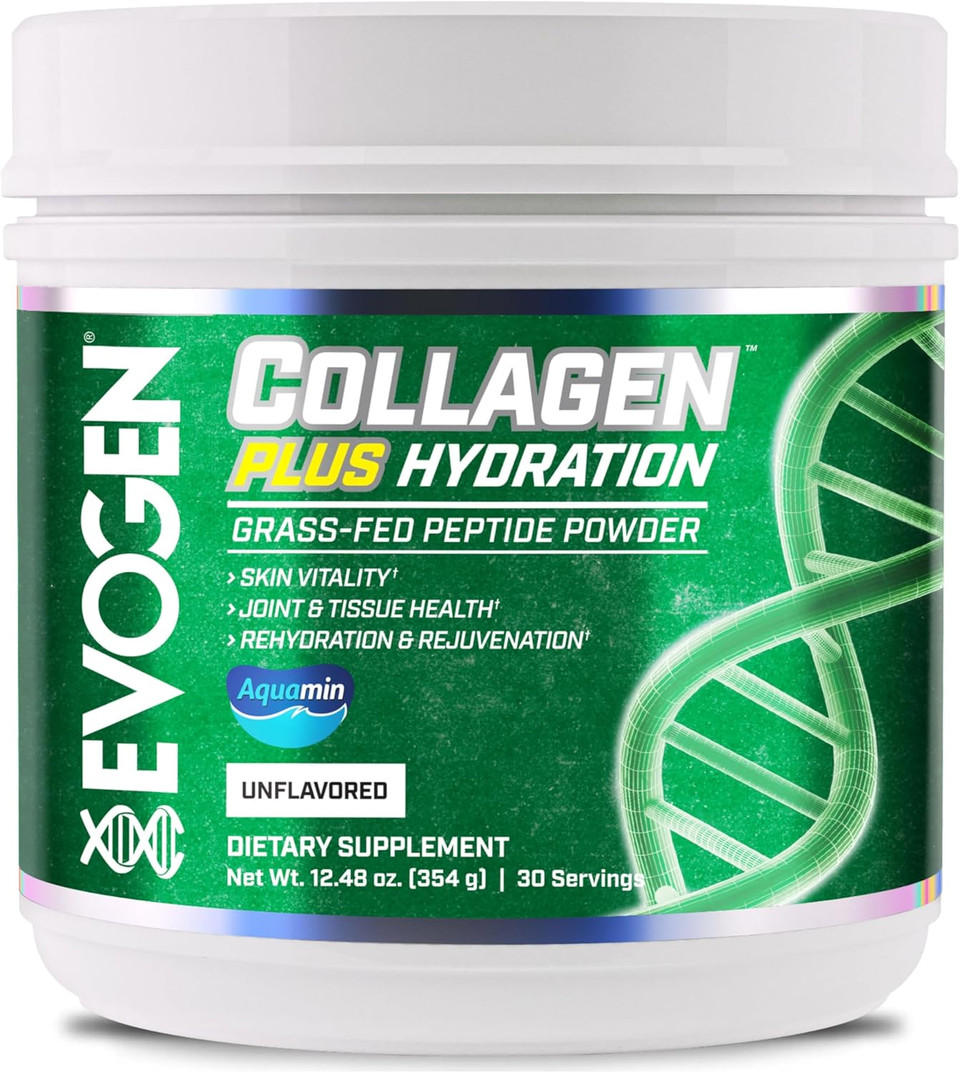 Evogen Collagen Plus Hydration - Grass-Fed Collagen For Women & Men | Collagen Peptides Powder | Collagen Powder Supporting Skin Vitality, Hydration, Joint & Tissue Health | Unflavored | 30 Servings Evogen Collagen Plus Hydration - Grass-Fed Collagen For Women & Men | Collagen Peptides Powder | Collagen Powder Supporting Skin Vitality, Hydration, Joint & Tissue Health | Unflavored | 30 Servings