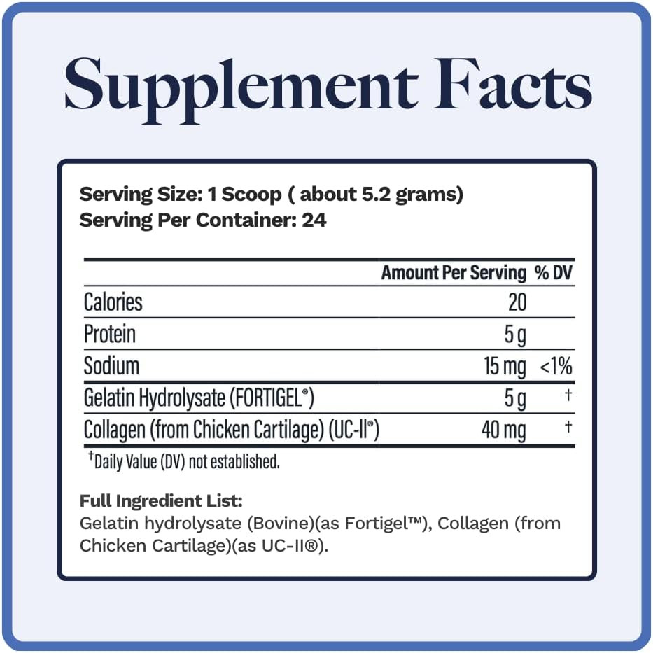 Coll-U-Gen | Joint Support Supplement | With Type Ii Undenatured Collagen (Uc-Ii®) & Fortigel® | Unflavored Powder | 30 Servings