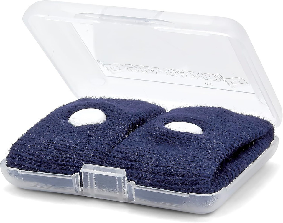 Sea-Band Anti-Nausea Acupressure Wristband For Motion & Morning Sickness - 1 Pair Navy Blue