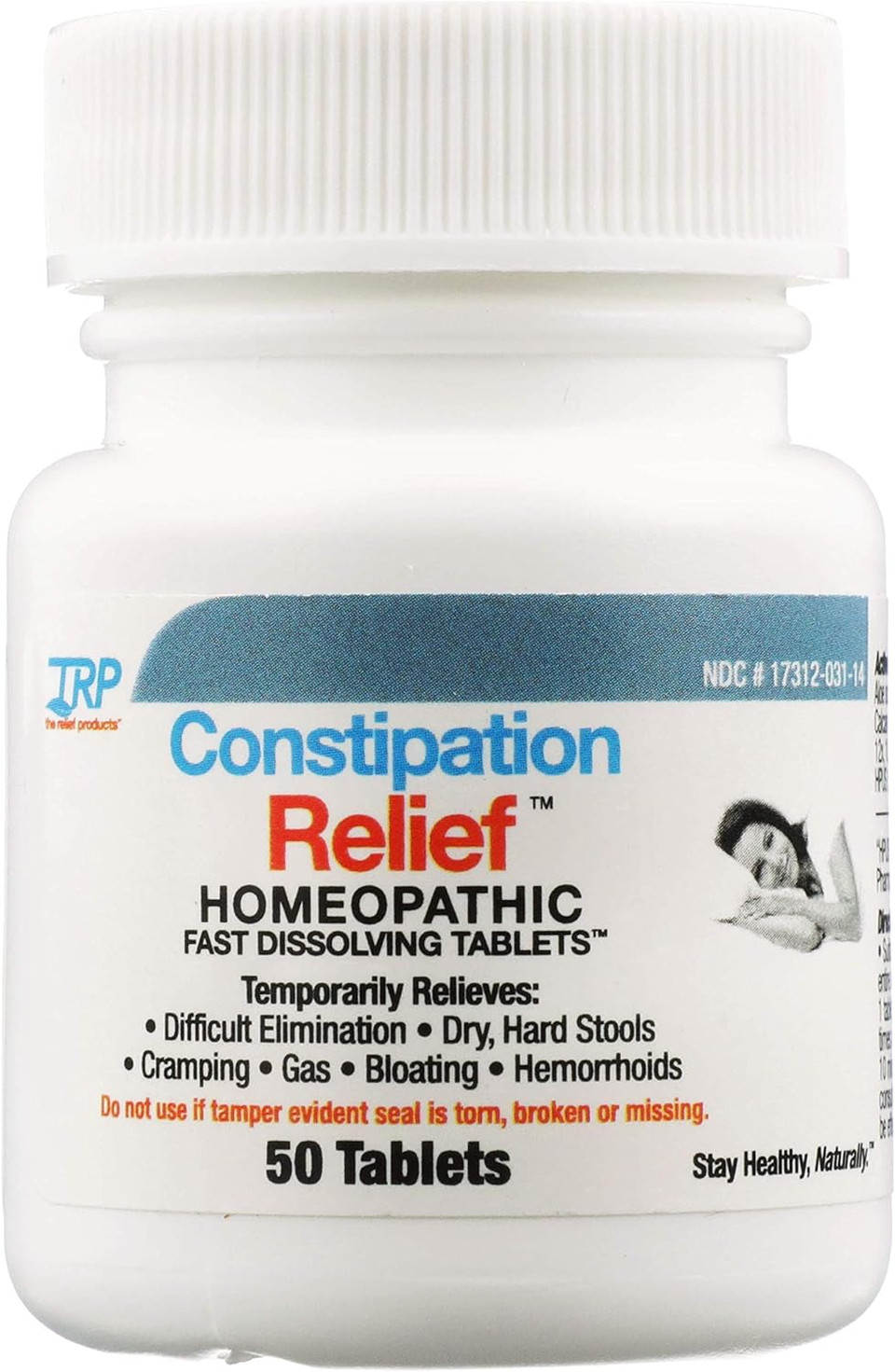 The Relief Products Constipation Relief - 100% Natural Active Ingredients - Fast Dissolving Tablets - 50Ct