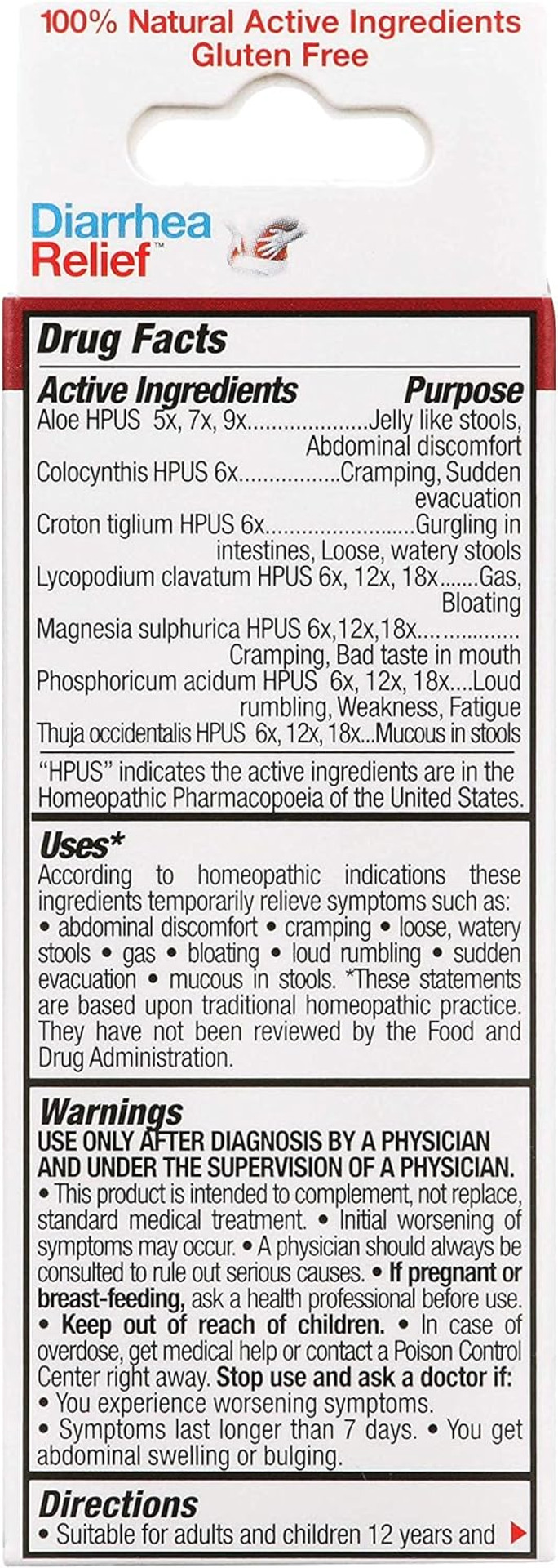The Relief Products Diarrhea Relief - 100% Natural Active Ingredients - Relieves Loose Stools, Gas, Bloating, Discomfort - Fast Dissolving Tablets - 50Ct
