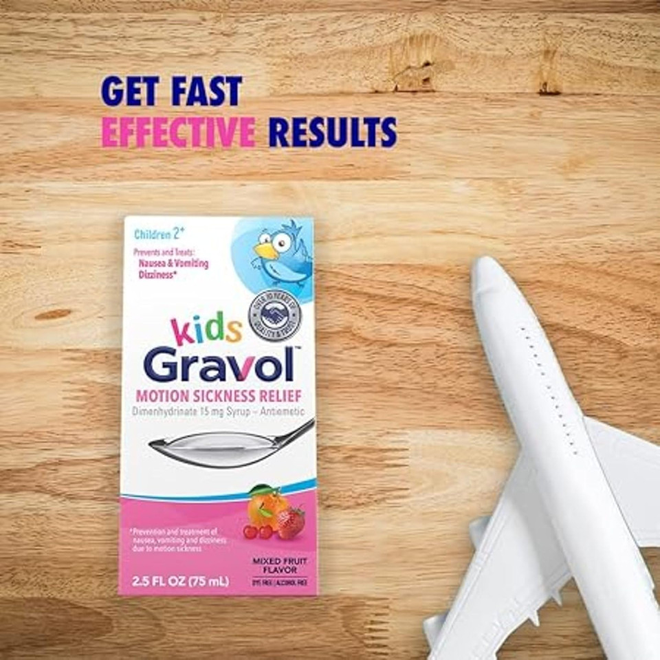 Gravol Kids Liquid For Motion Sickness Relief And Nausea Prevention, 2.5 Fl Oz (75 Ml)?