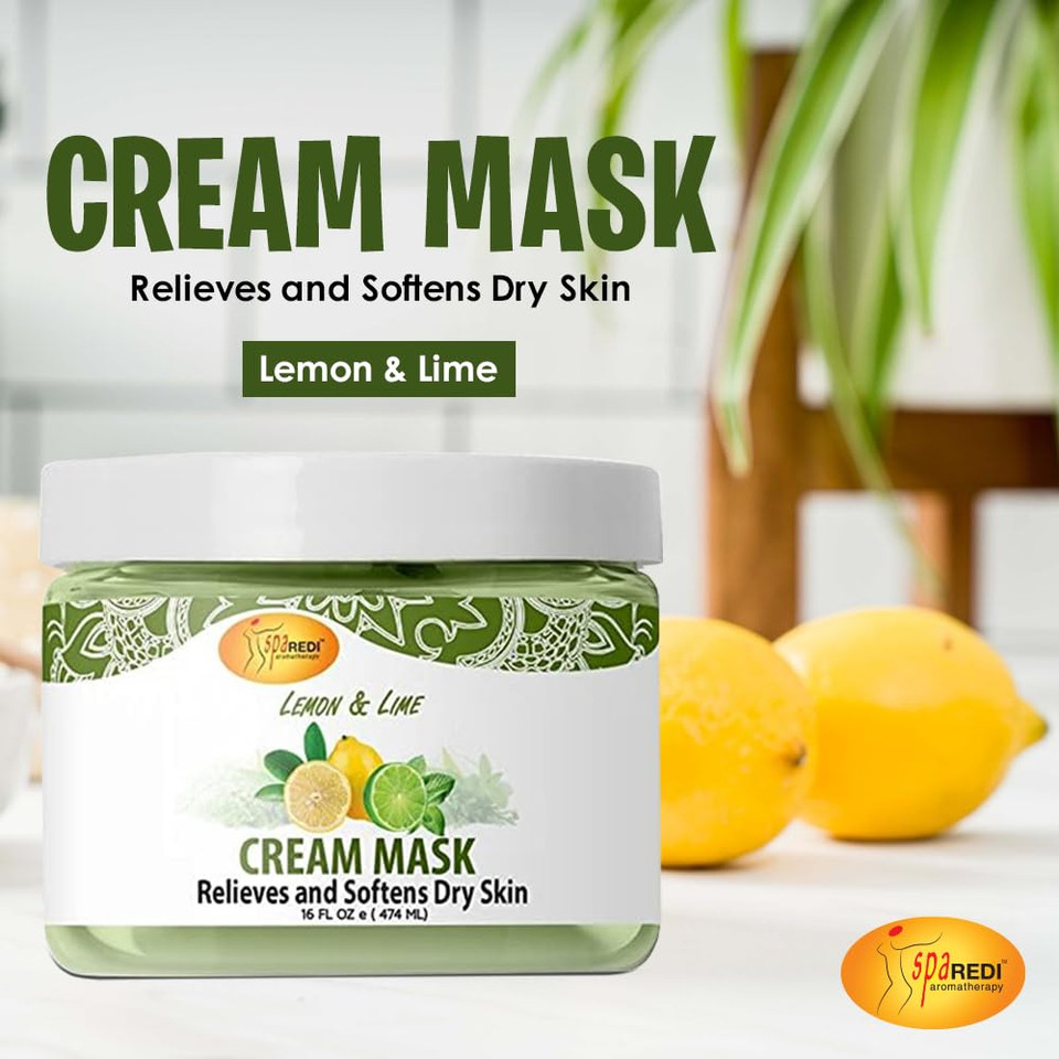 Spa Redi - Body And Foot Cream Mask, Lemon And Lime, 16 Oz - Pedicure Massage For Tired Feet And Body, Hydrating, Fresh Skin - Infused With Hyaluronic Acid, Amino Acids, Panthenol, Comfrey Extract