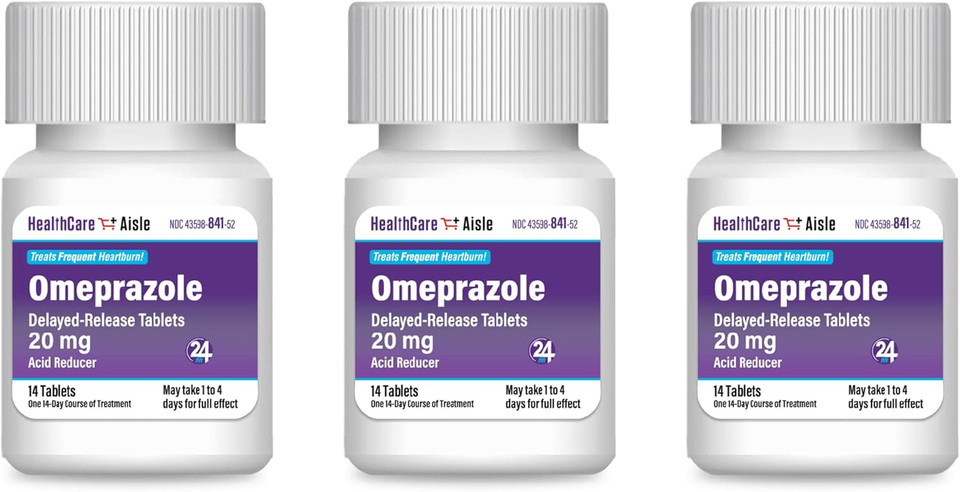 Healthcareaisle Omeprazole 20 Mg - 42 Delayed-Release Tablets - Acid Reducer, Treats Frequent Heartburn