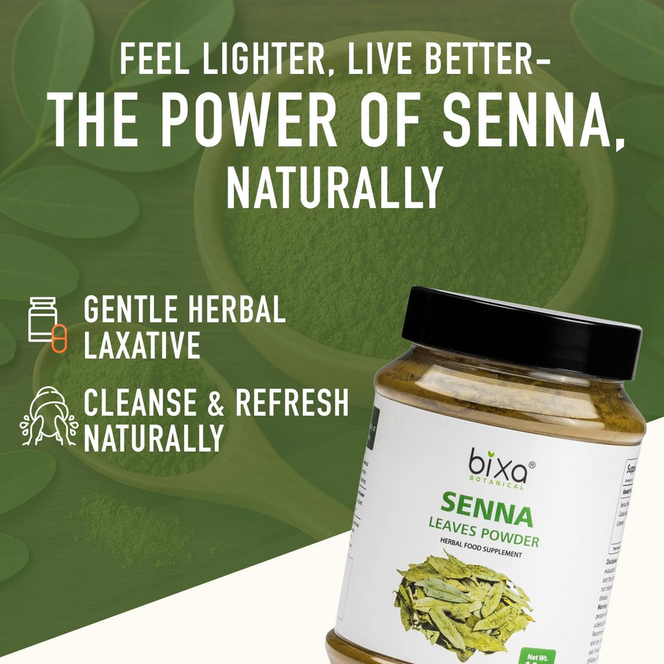 Bixa Botanical Senna Leaves Powder (Cassia Angustifolia), Ayurvedic Herbal Supplement To Support Digestive Function, Gluten Free, Non-Gmo, Steam Treated, Vegan, 100% Pure | 200G / 7Oz