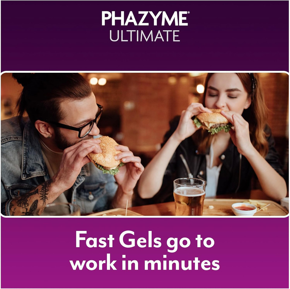 Phazyme Gas Relief, Ultimate Gas And Bloating Relief For Adults, 500 Mg Simethicone Fast Gels, 20 Count