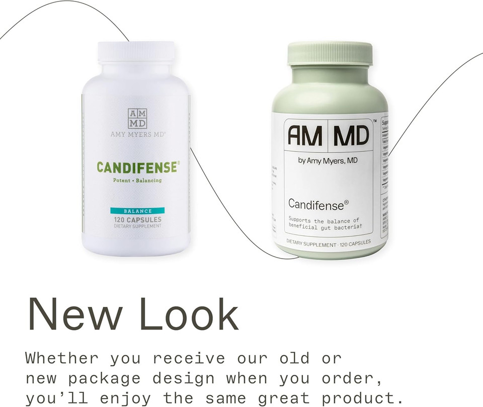 Amy Myers Md Candifense Candida Overgrowth Supplement - Digestive Enzymes For Digesting Fiber - Gut Care For A Balanced Microbiome - Gluten-Free, Dairy-Free & Non-Soy - 120 Capsules (60 Servings)