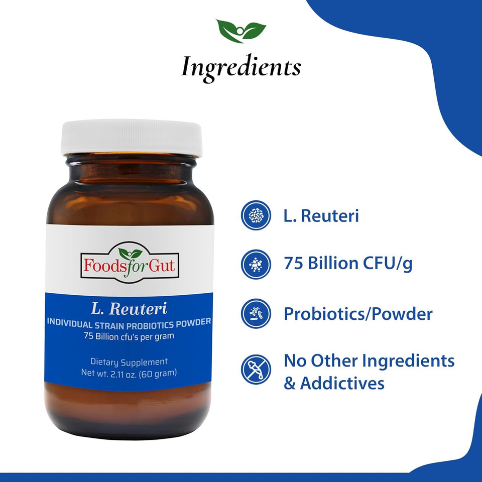 Lactobacillus Reuteri 75 Billion Cfu'S + 4 Strain Probiotic Capsules 60 Billion Cfu'S | Bundle & Save | L. Reuteri Powder No Additives | Digestive & Immune Support | Made In Usa | High Potency