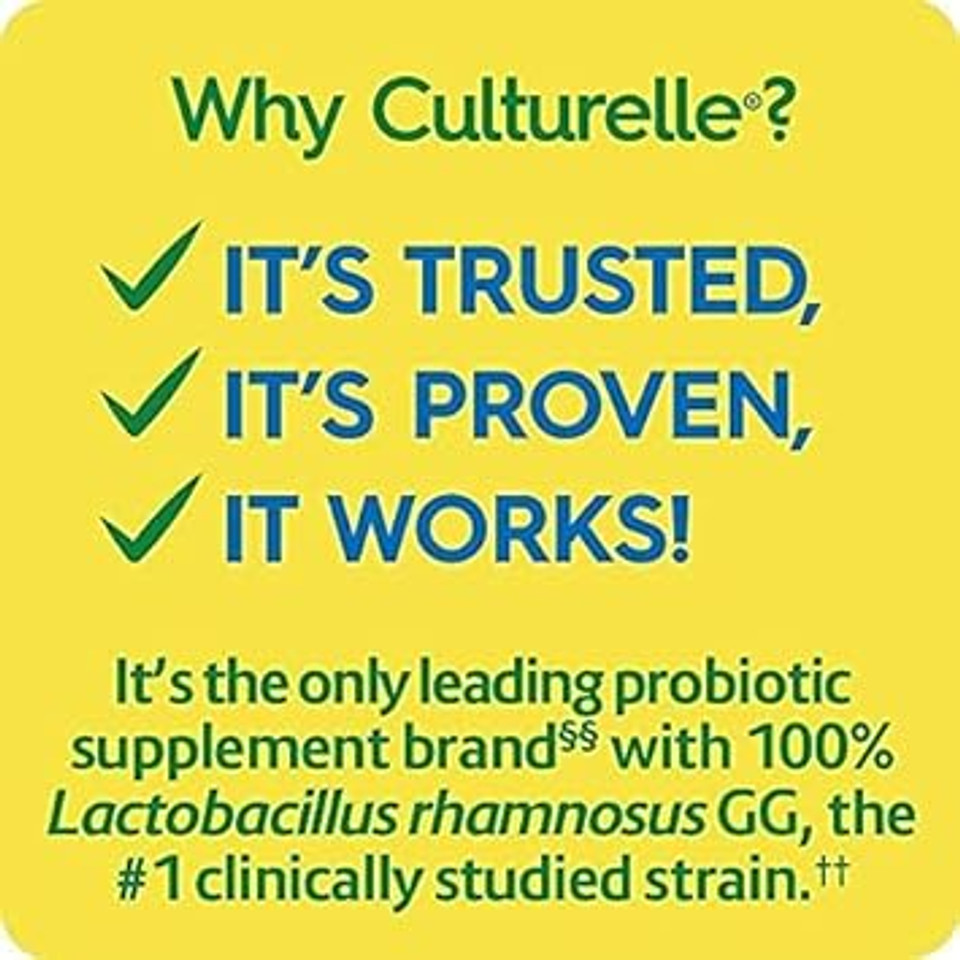 Culturelle Health & Wellness Daily Probiotic Supplement For Men & Women, Helps Support Your Immune System, Occasional Diarrhea, Gas & Bloating, 15 Billion Cfus, Non-Gmo, 30 Count