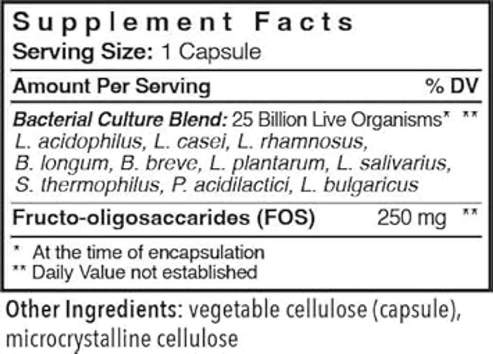 Patient One Flora Maintenance | Probiotic Supplement To Aid Balanced Intestinal Flora* | 25 Billion Cfu, 10 Probiotic Strains, Prebiotic | 60 Capsules