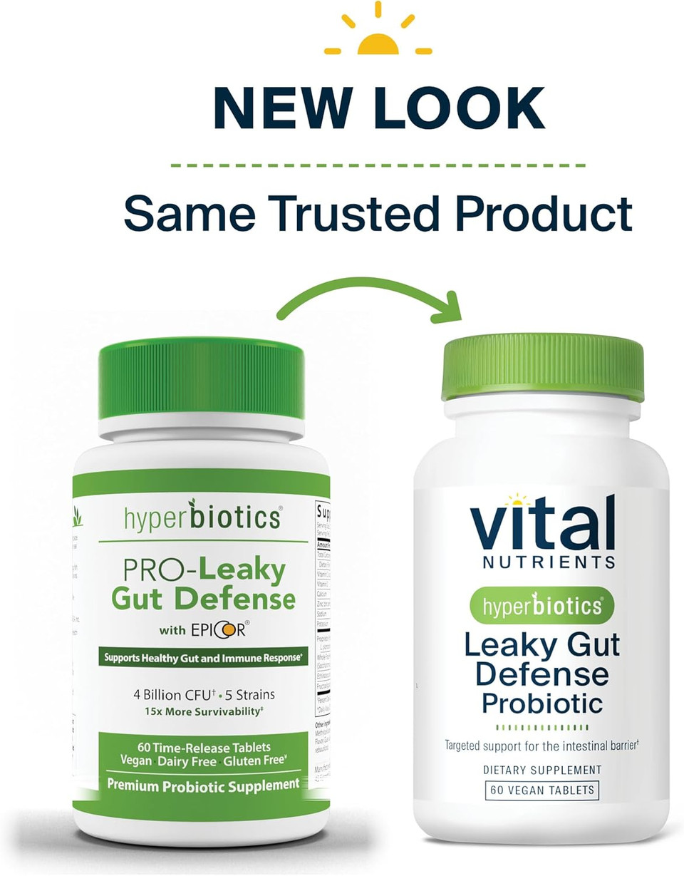 Hyperbiotics Vital Nutrients Leaky Gut Repair Supplement Probiotic | Science Backed Formula Strengthens Intestinal Barrier And Gut Health* | Reduces Digestive Discomfort | 60 Vegan Count