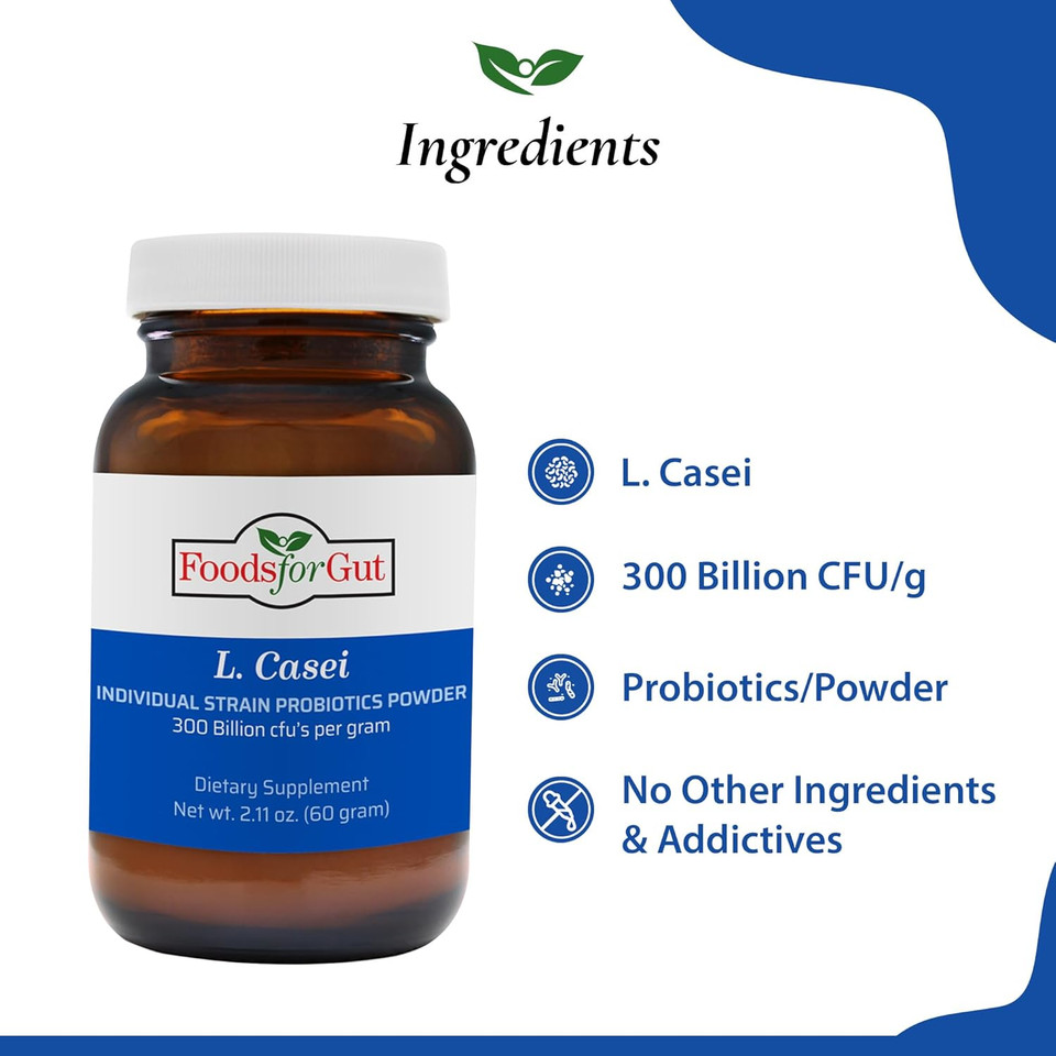 Lactobacillus Casei 75 Billion Cfu'S + 4 Strain Probiotic Capsules 300 Billion Cfu'S | Bundle & Save | L. Casei Powder No Additives | Digestive & Immune Support | Made In Usa | High Potency