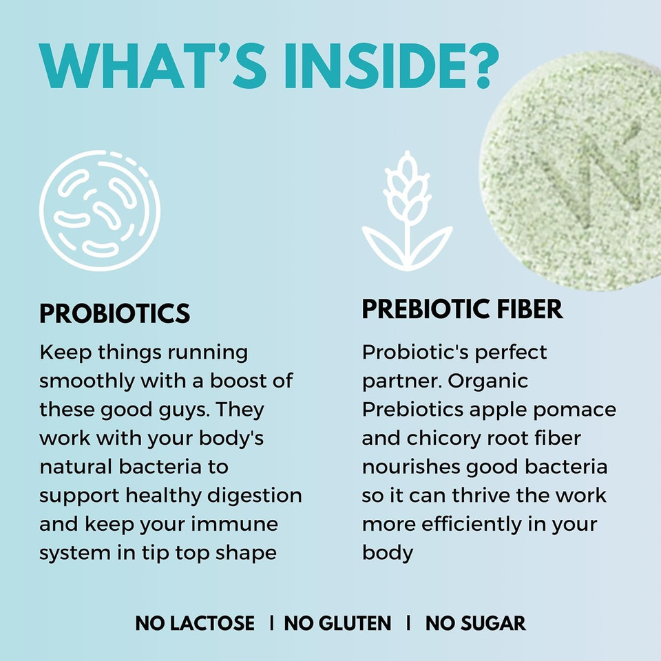 Wellbeing Nutrition Daily Probiotic + Prebiotic| Plant Based |18 Billion Cfu, 6 Strains For Men & Women With Organic Prebiotic Fiber For Digestion, Gut Health, Metabolism | 42 Effervescent Tabs