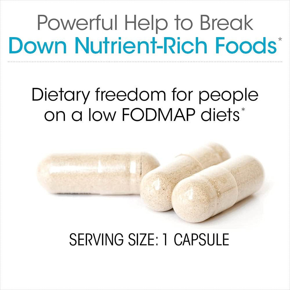 Silver Fern Bloat & Gas Relief Digestive Enzyme Blend - 1 Bottle = 30 Servings - Fodmap & Bloating Digestion Supplement With Tolerase L, Pectinase & More (1 Bottle)