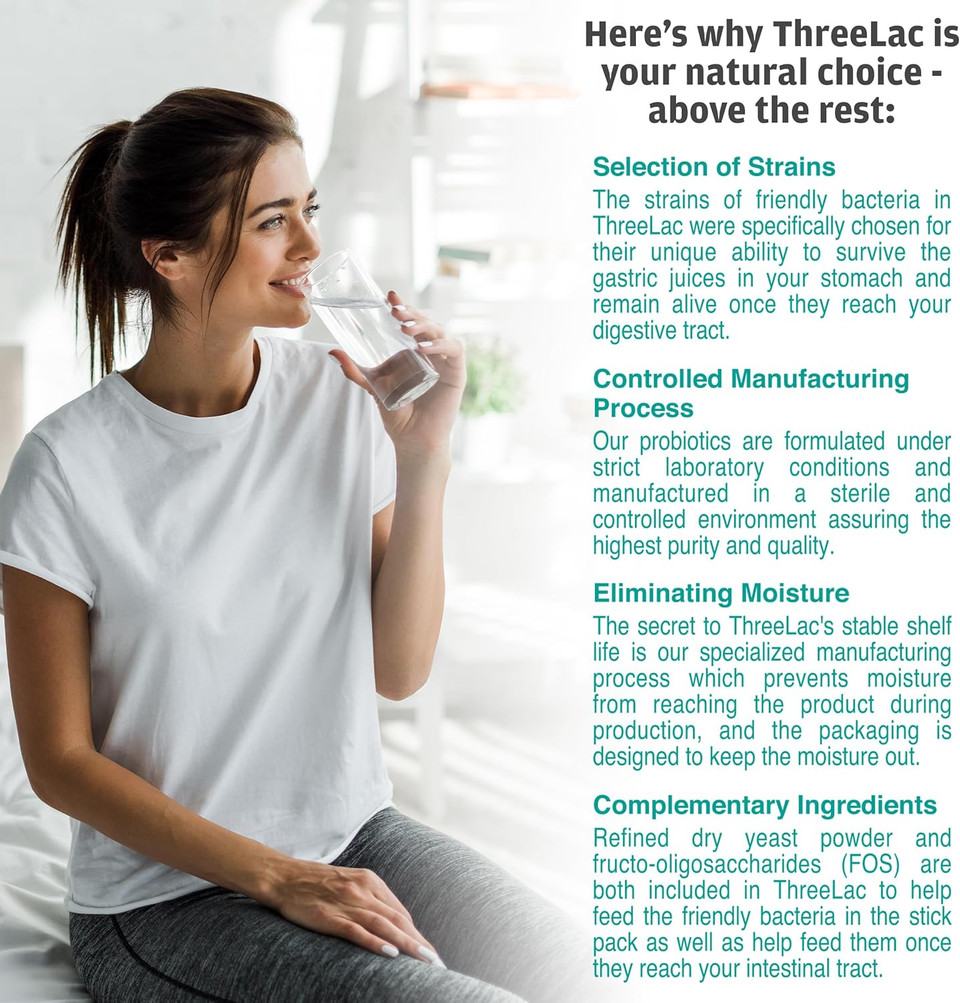 Global Health Trax Ght - Threelac Probiotic Capsules, 120 Count - Comprehensive Digestive Support For Men, Women, And Children - Immune System And Gut Balance, Non-Gmo
