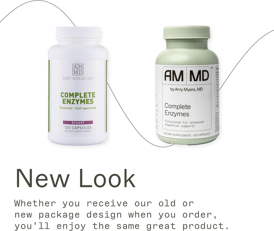 Amy Myers Md Complete Enzymes - Gut Care & Digestive Health Support Supplement - Daily Healthy Microbiome Support Nutritional Supplement - 120 Capsules