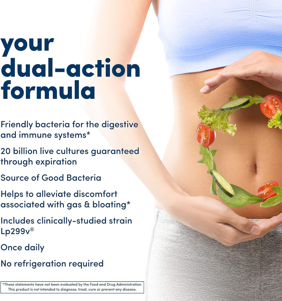 American Health Enzyme Probiotic Complex Plus, 20 Billion Microorganisms - Clinically Studied Strain - Advanced Support For Gas & Bloating* - Non-Gmo - 60 Capsules, 60 Total Servings