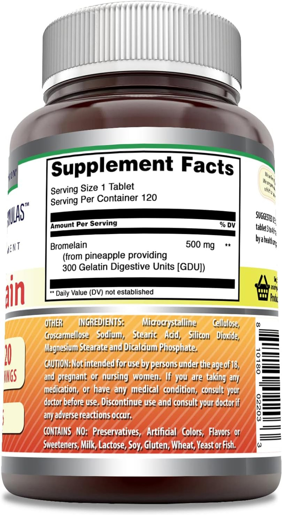 Amazing Formulas Bromelain 500 Mg Tablets Supplement | Non-Gmo | Gluten Free | Made In Usa (240 Count)