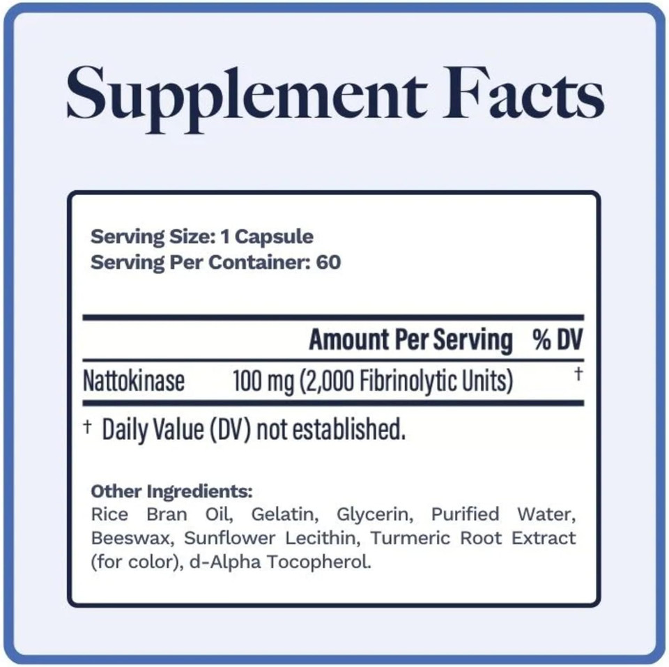Nattokinase | 2000 Fu Per Serving From Japanese Natto | For Cardiovascular And Circulatory Support | 60 Softgels