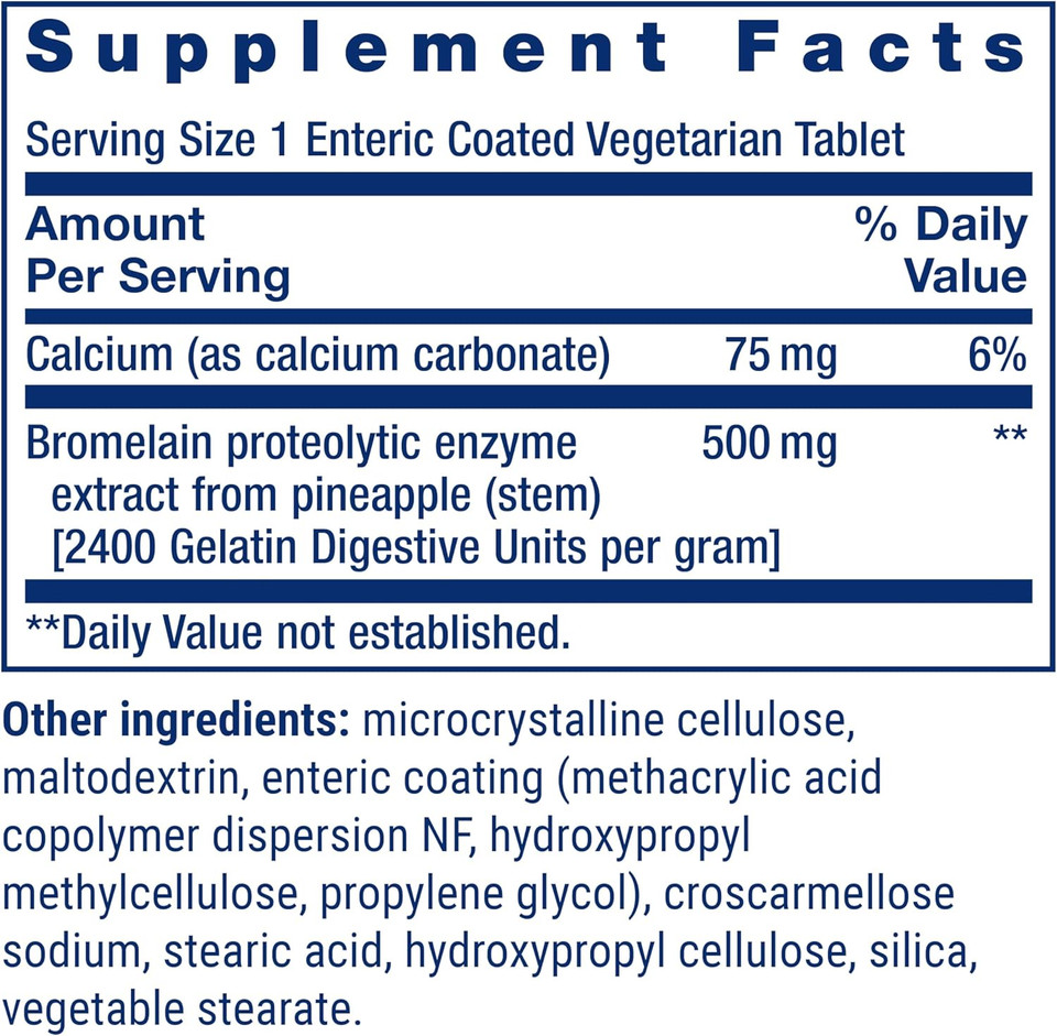 Life Extension Specially-Coated Bromelain, Pineapple Extract, Joint Health, Joint Comfort, Vegetarian, Gluten-Free, Non-Gmo, 500 Mg, 60 Enteric-Coated Tablets