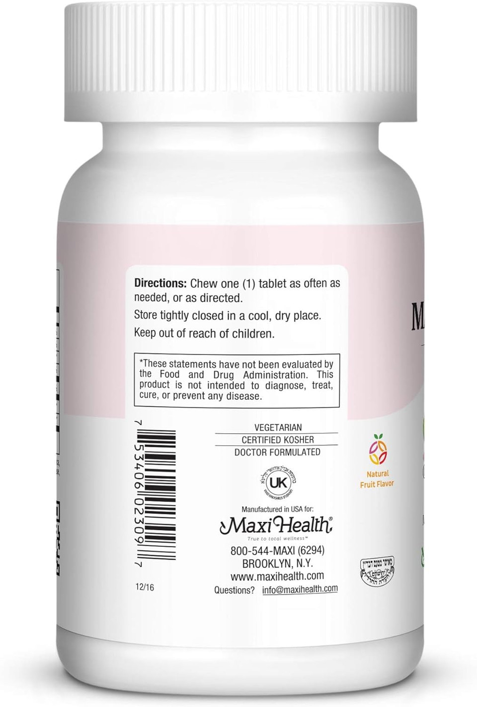 Maxi Health Chewable Digest - Natural Digestive Enzymes With Bromelain And Calcium- Quick-Acting - 90 Chewables - Kosher - Supports Healthy Digestion And Joint Comfort For Men & Women