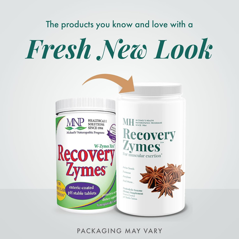 Michael'S Health Naturopathic Programs Recovery Zymes - 1000 Enteric Coated Ph Stable Tablets - Proteolytic Enzyme Supplement - Supports Natural Inflammatory Response - 166 Servings