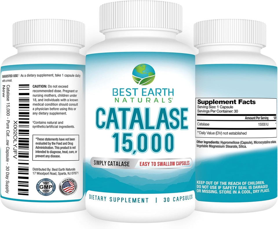 Best Earth Naturals Catalase Supplement 15,000 - Hair Supplements For Strong Hair - 30-Day Supply