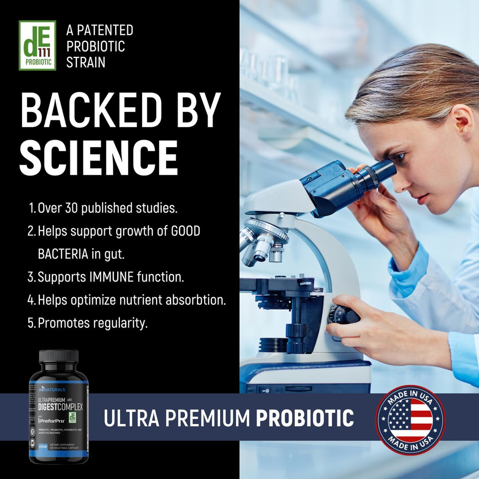 All-In-One Prebiotic Probiotic & Postbiotic For Women & Men, Gut & Digestive Support Supplement Including Digestive Enzymes 120 Capsules