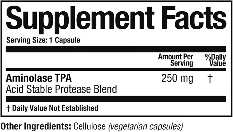 Arthur Andrew Medical - Aminolase Tpa, Total Protein Assimilation, Optimal Protein Absorption And Decreased Gas And Bloating, Vegan, Non-Gmo, 90 Capsules