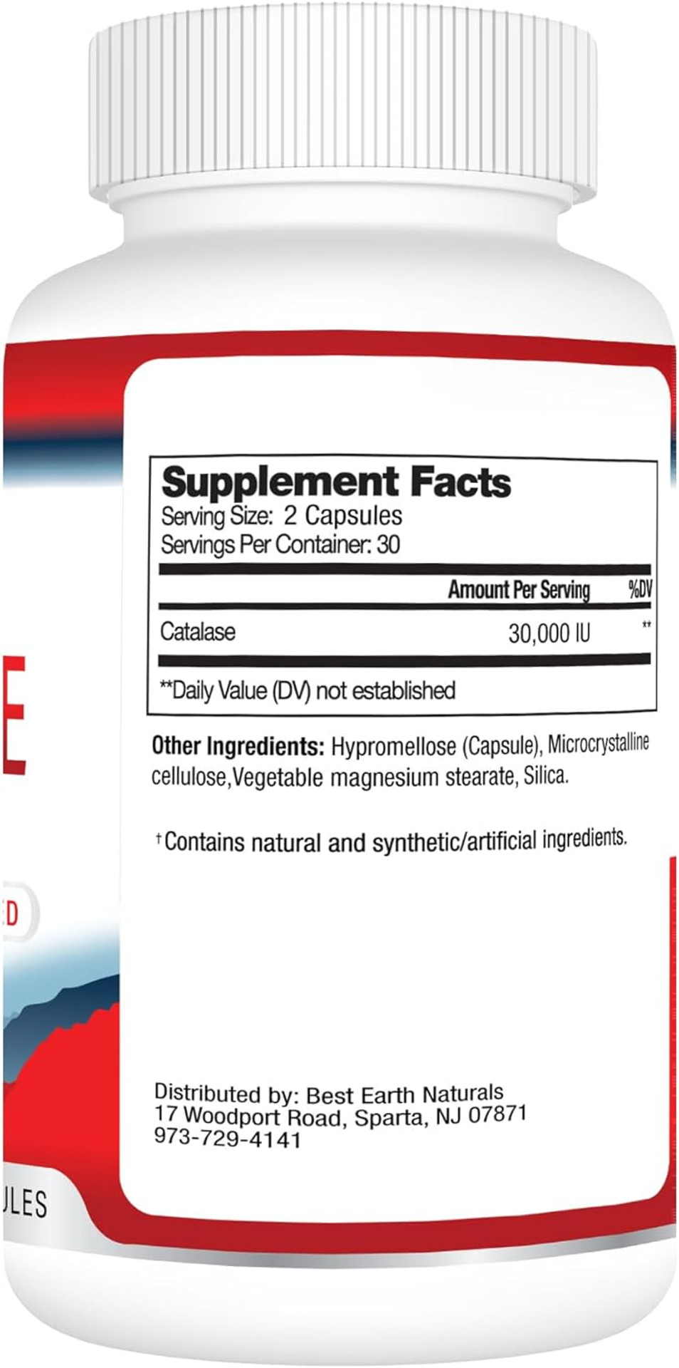 Best Earth Naturals Catalase 30,000 Supplement - Hair Supplements For Strong Hair - 60 Capsules