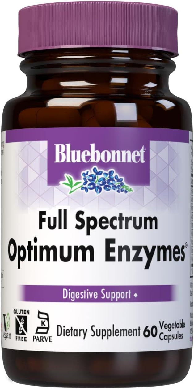 Bluebonnet Full Spectrum Optimum Enzymes Vegetarian Capsules, 60 Count