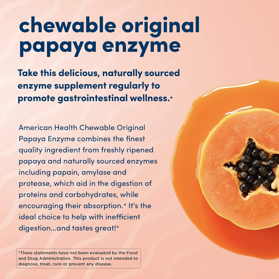 American Health Products - Original Papaya Enzyme, 250 Chewable Tablets